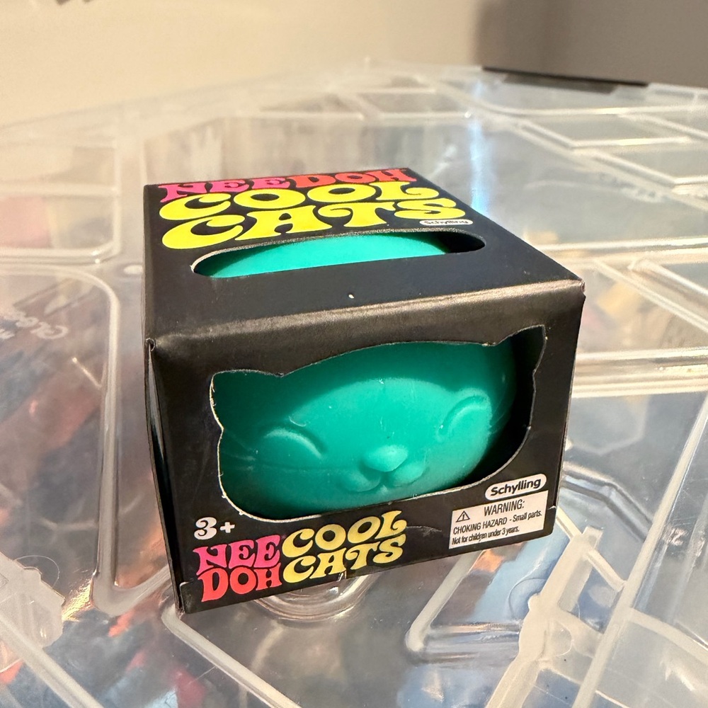 Nee Doh Needoh Schylling Cool Cat Kitten Green Stress Sensory Fidget Toy Squeeze